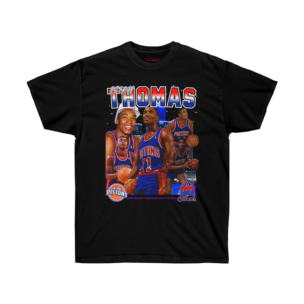 All Black  Detroit Piston Isiah Thomas T-Shirt