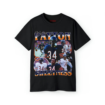 All Black Walter Payton Football T Shirt 