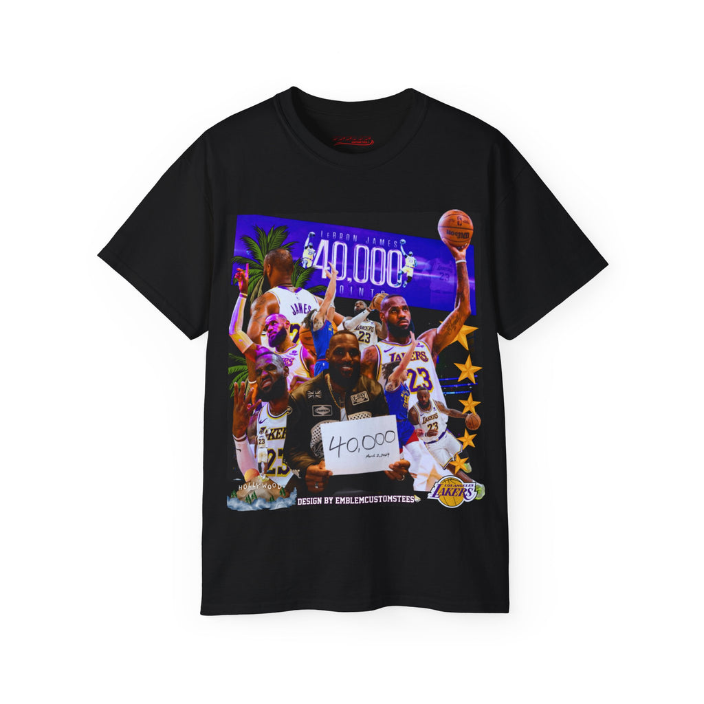 All Black Lebron James 40,000 Graphic T-Shirt 