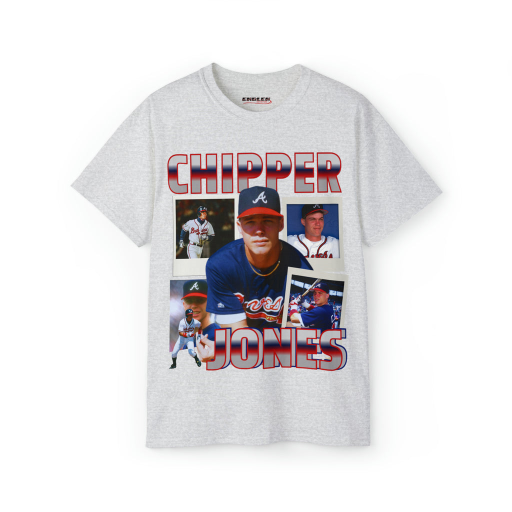 Ash Grey Chipper Jones Braves T Shirt