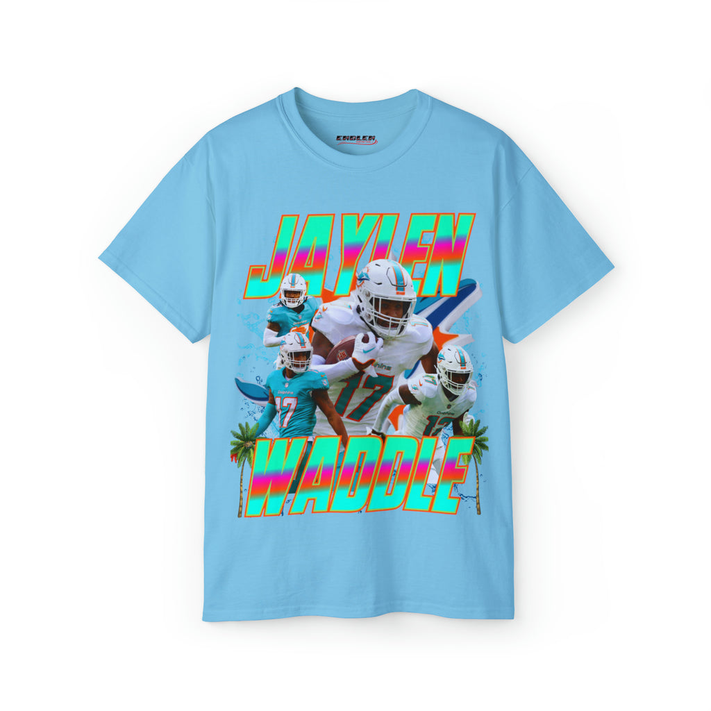 Sky Blue Jaylen Waddle Dolphins T Shirt