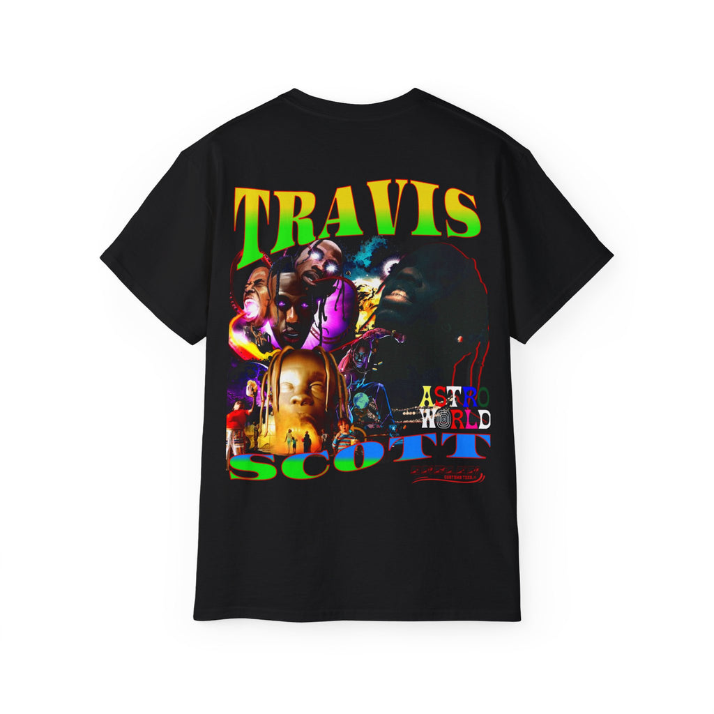 All Black Travis Scott Big Face Graphic Tee