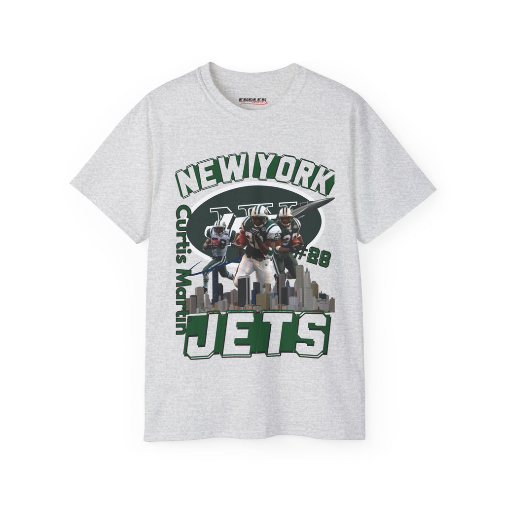 Ash Grey Curtis Martin New York Jets T Shirt 
