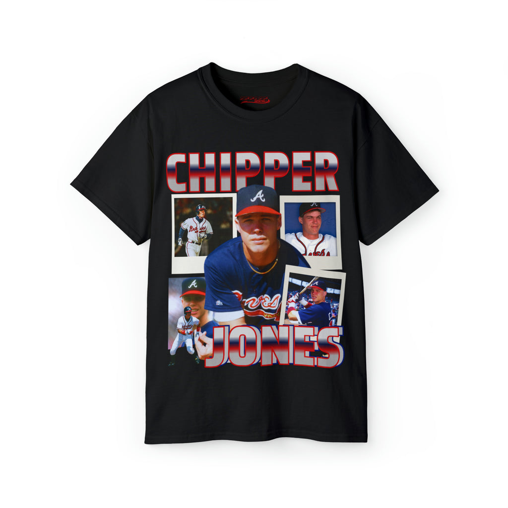 All Black Chipper Jones Braves T Shirt